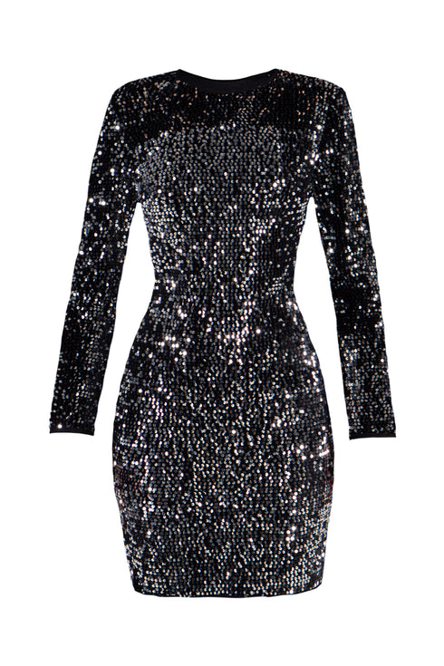 Sequin Backless Mini Dress